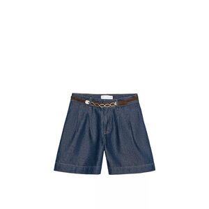 Zara pleated denim shorts with Gold belt detail